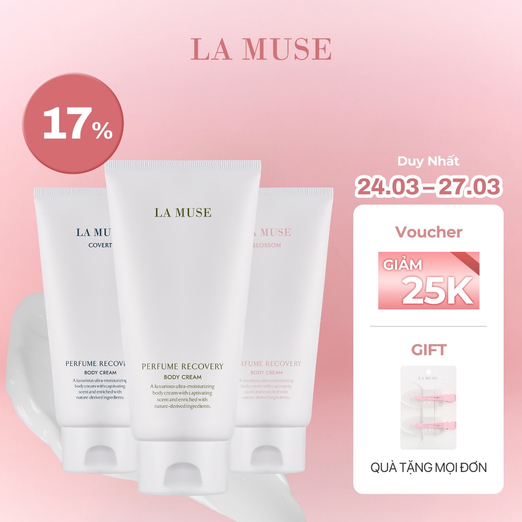 Kem dưỡng thể hỗ trợ phục hồi và thơm hương LA MUSE PERFUME RECOVERY BODY CREAM COVERT 300ml