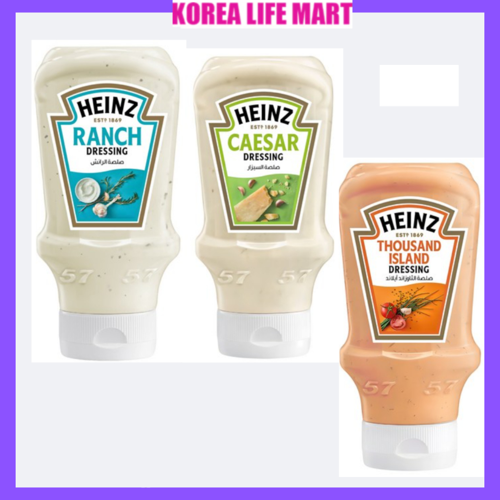 Heinz Salad Dressing 3 loại – Ranch Caesar Thousand Island (Trang phục nước sốt kem cho Salad Sandwi