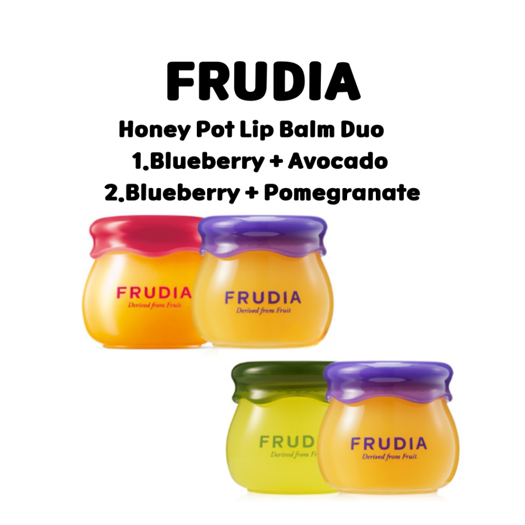 [FRUDIA] Bộ đôi dưỡng môi Honey Pot Blueberry + Bơ / việt quất + lựu