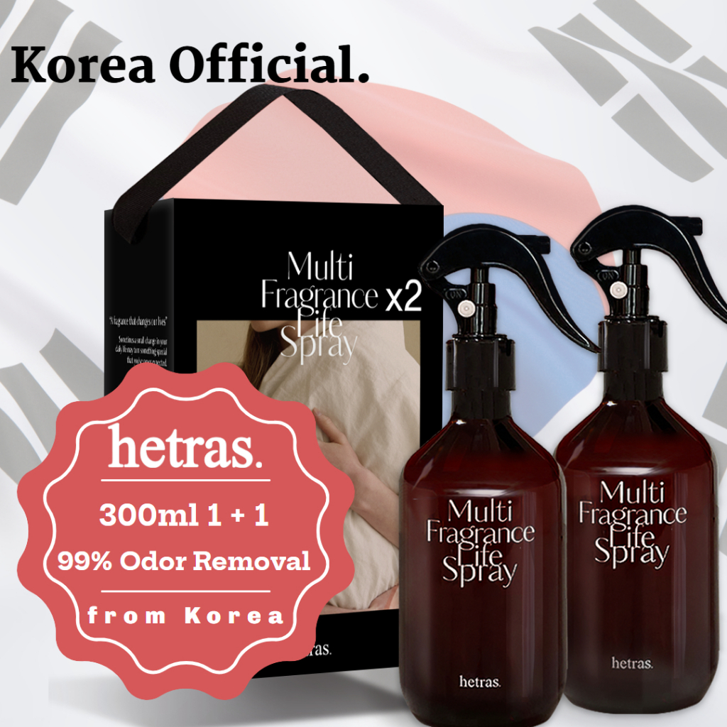 "Korea Official" hetras Multi Fragrance Life Spray 300ml 1 + 1 | Xịt thơm phòng làm mát mùi không ch