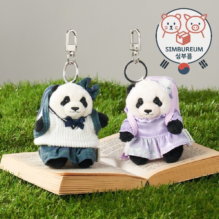 [Everland x Beanpole Kids] Móc khóa ba lô gấu trúc Hàn Quốc Ruibao Huibao Back to School