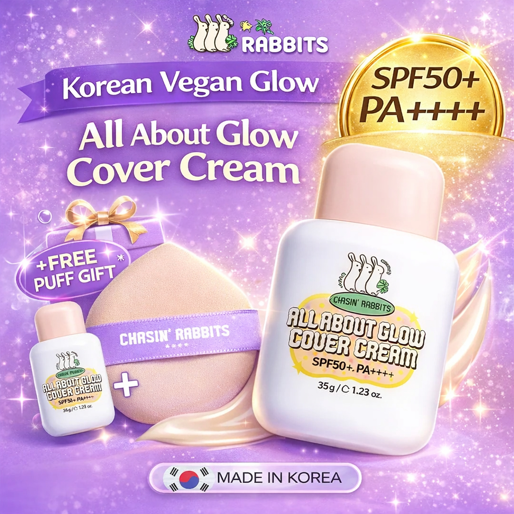 [Khuyến mãi tháng 3] CHASIN 'RABBITS All About Glow Cover Cream SPF50 + PA + + + 35g | Kem chống nắn