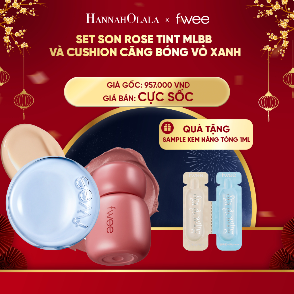 [fwee X Hannah Olala] [SET] Rose Obsession Tint (18colors) + Cushion Glass (13g) (* Đừng quên thêm q