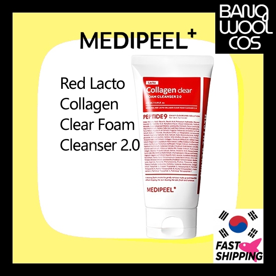 [MEDIPEEL] Sữa rửa mặt tạo bọt trong suốt Red Lacto Collagen 2.0 – 120ml Sữa rửa mặt sảng khoái hàng