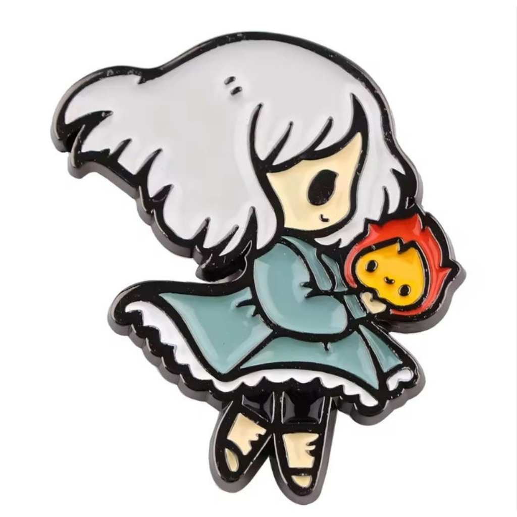 Howl 's Moving Castle Sophie huy hiệu trâm cài Anime