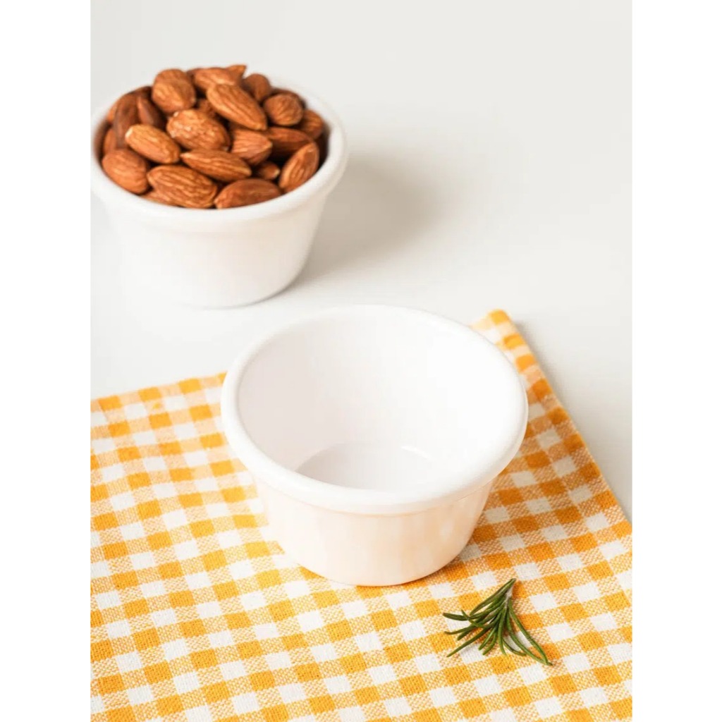 Đĩa nước sốt tròn Melamine trắng 7cm (2 chiếc)