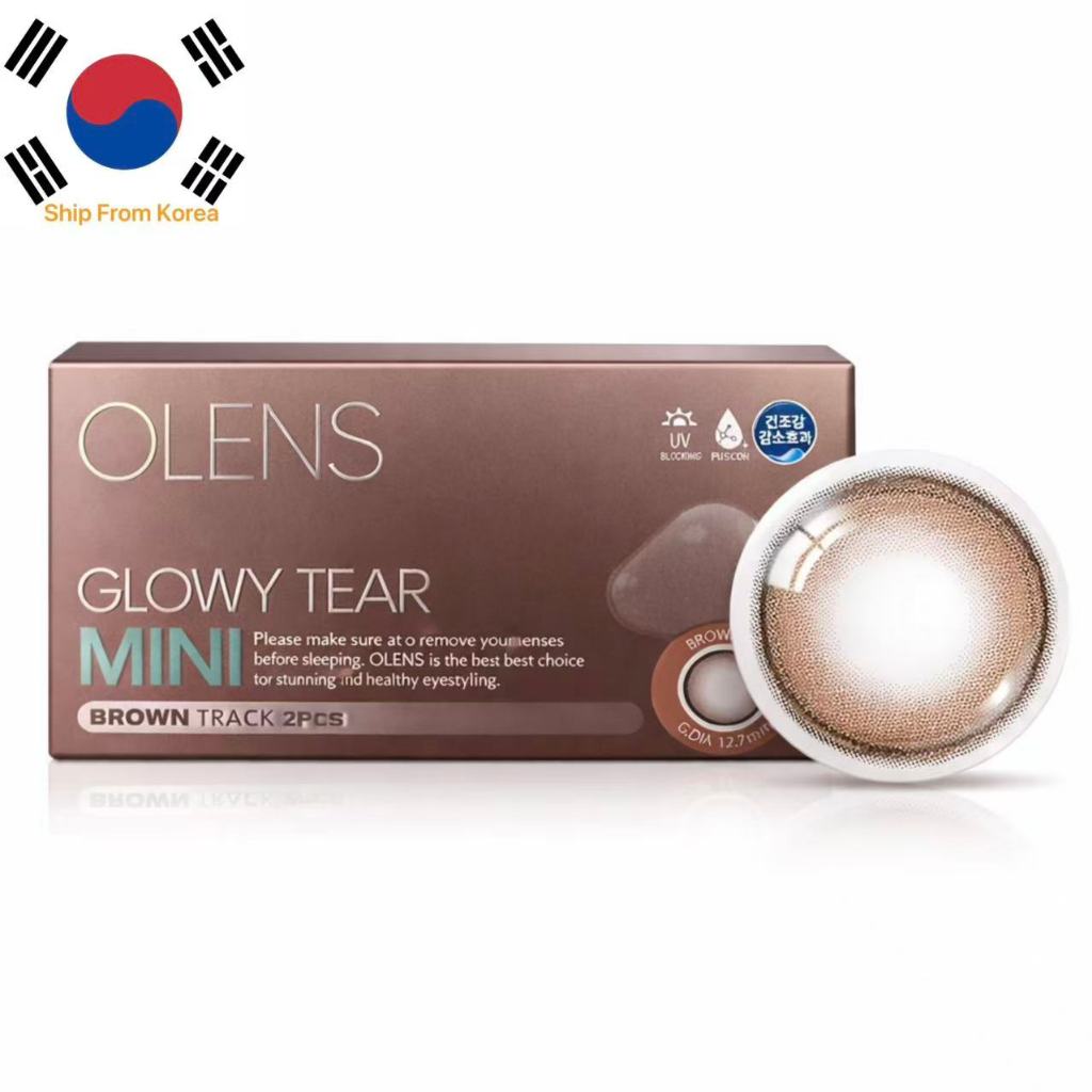 Ống kính áp tròng OLENS GLOWY TEAR MINI BROWN 2P, ống kính hàn quốc, ống kính