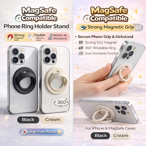 Giá đỡ nhẫn điện thoại silicon tương thích MagSafe N52 Nam châm mạnh 360° Chân đế vòng đeo tay xoay 