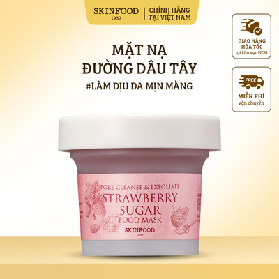 [SKINFOOD Official] Mặt nạ đường dâu tây làm sạch lỗ chân lông và sợi bã nhờn kết hợp dưỡng ẩm Strawberry Sugar Food Mask 120g