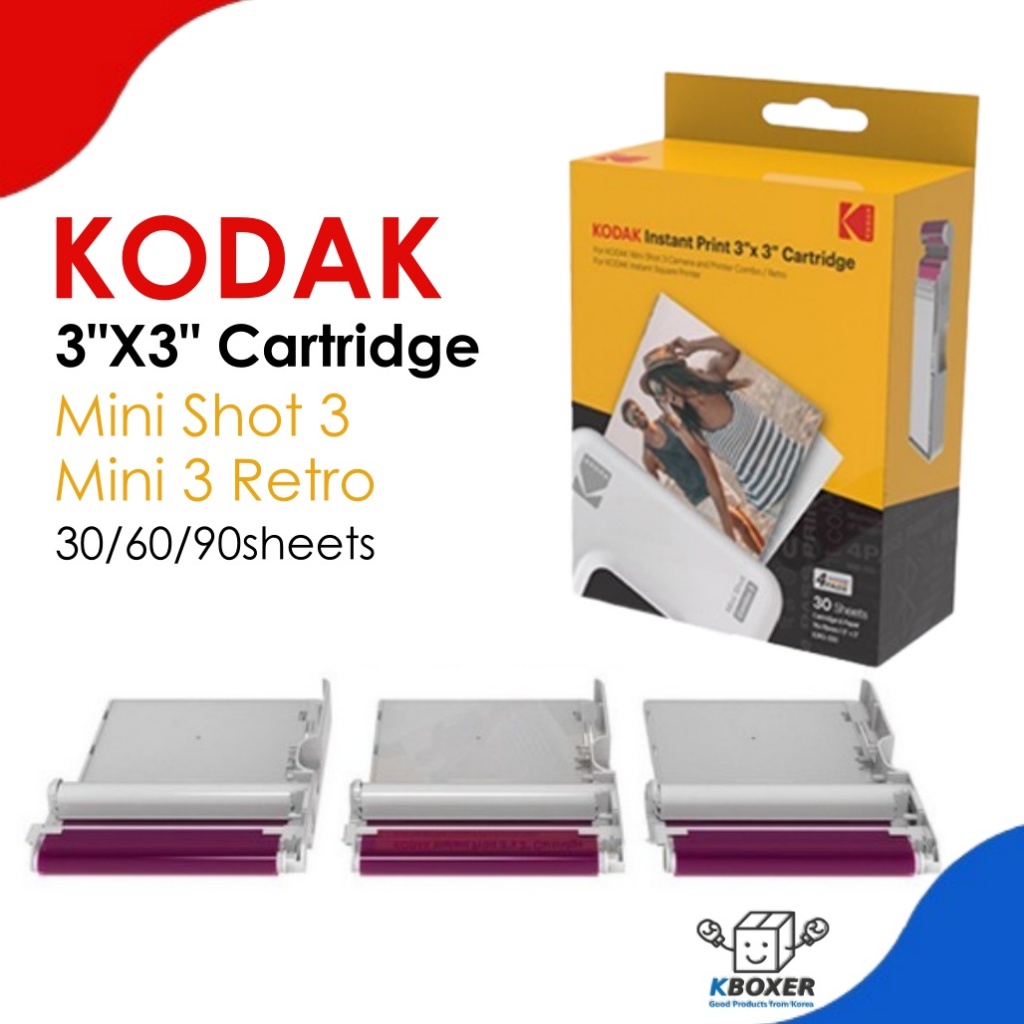 Hộp mực phim KODAK 4PASS (3x3 inch) cho KODAK Mini 3 Retro và Mini Shot 3 Retro (30 / 60 / 90 tờ)