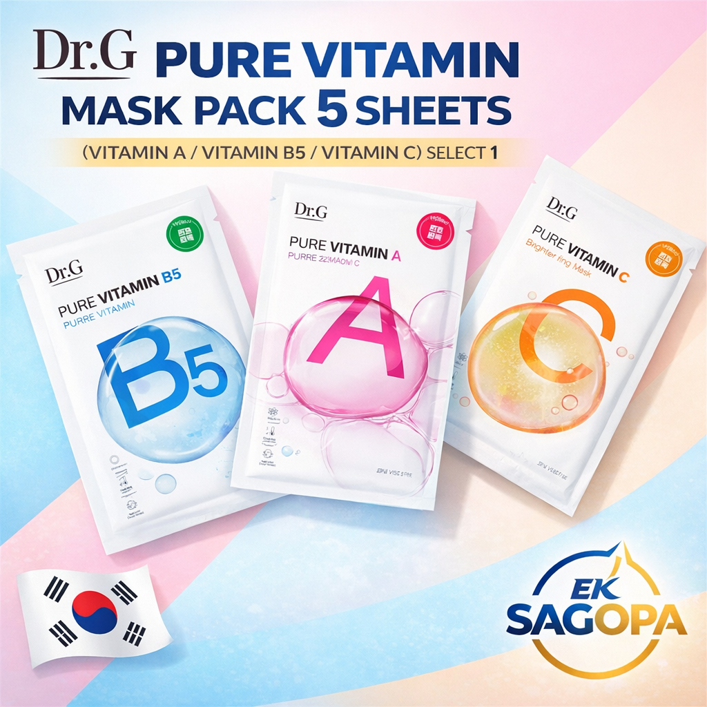 Gói mặt nạ vitamin nguyên chất Dr.G (5 tờ) Vitamin A / Vitamin B5 / Vitamin C — Chọn 1