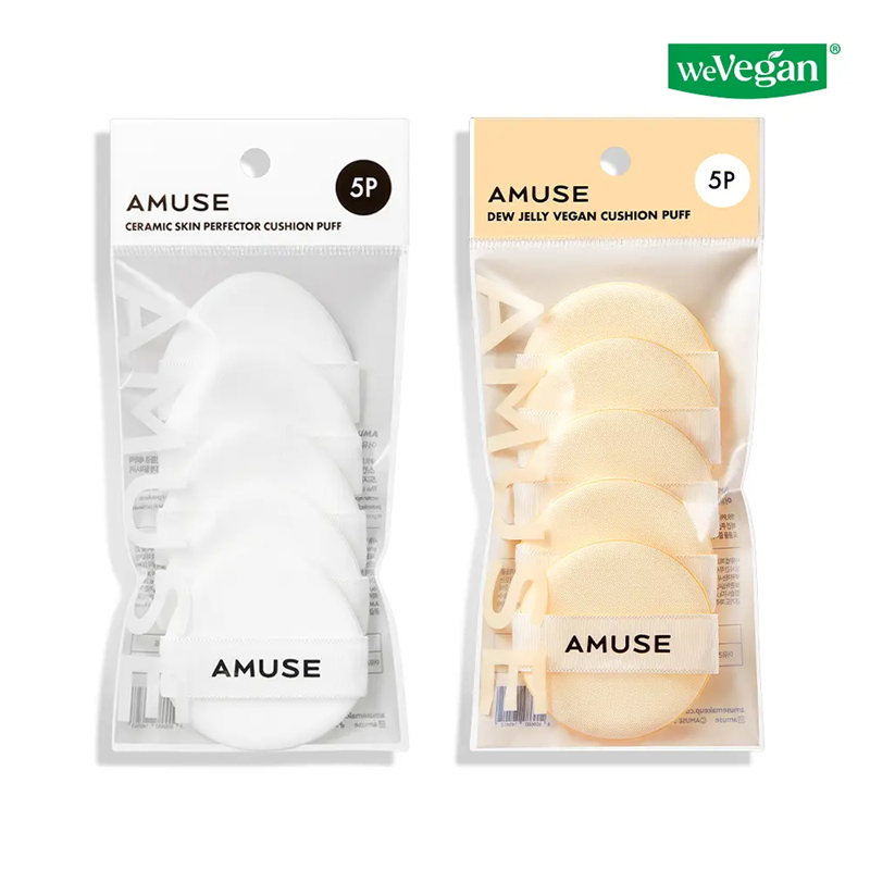 [AMUSE] Bộ Cushion Puff 5P (Dew Jelly / Ceramic Skin Perfector) | Puff thay thế chính hãng | Dụng cụ