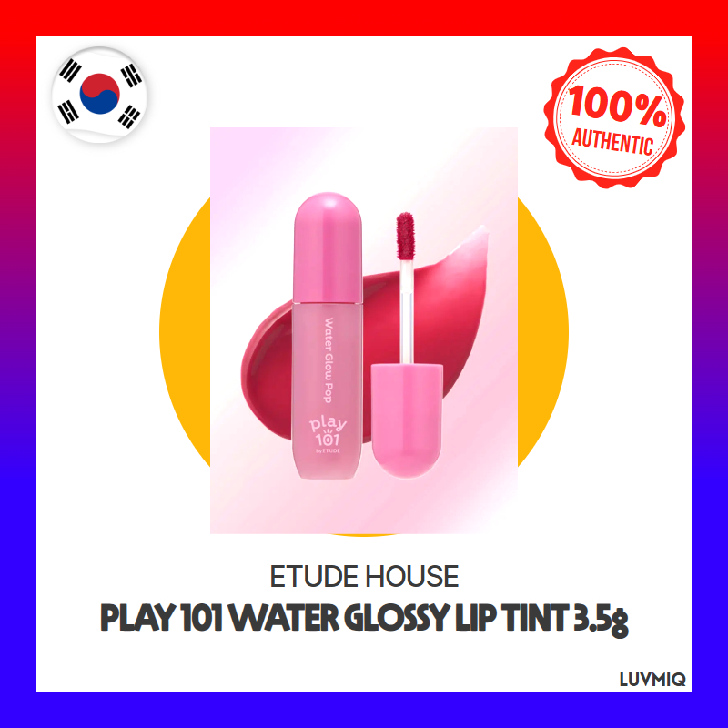 [Etude House] Play 101 Water Glossy Lip Tint 3.5g Hydrating Glossy Lip Color Nhẹ Shine Hàn Quốc Lip 