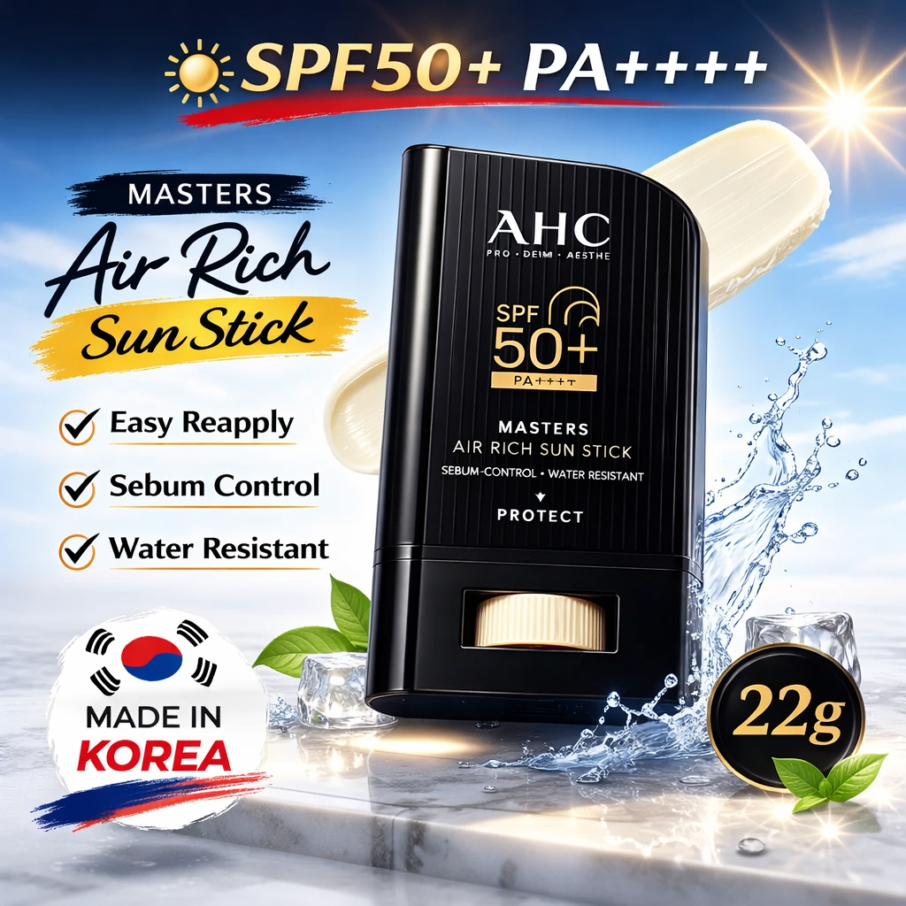 AHC Air Rich Sun Stick SPF50 + PA + + + + 22g | Kem chống nắng Hàn Quốc | Dễ dàng tái sử dụng chống 