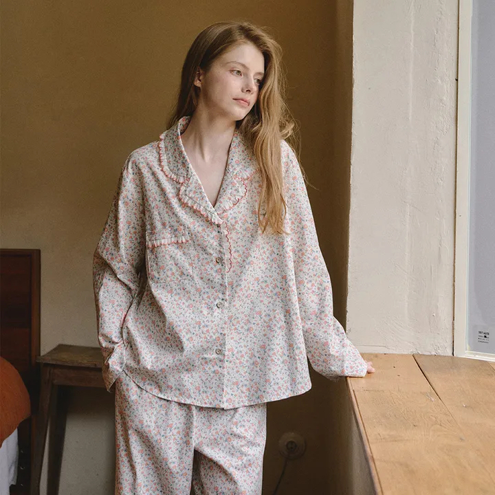 [CHÍNH HÃNG] Set ngủ hoạ tiết hoa nhí không nhăn ULLALA ORDER AUTHENTIC