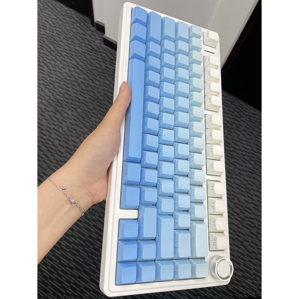 [Hoả tốc] Bàn phím cơ Aula F75 full phím mạch xuôi LED RGB 3 mode kết nối hotswap 5 pin bàn phím Aul