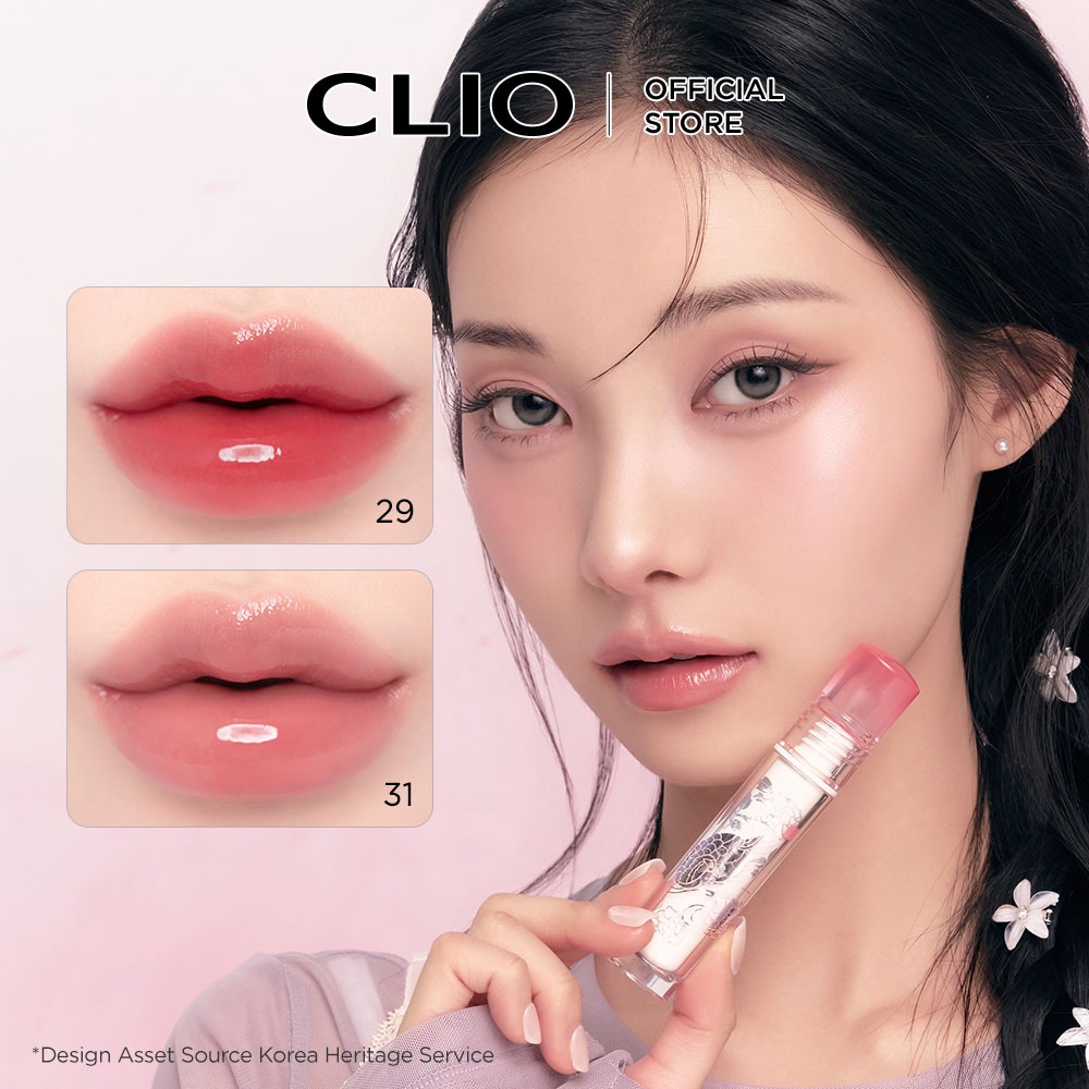 CLIO [CLIP - MÀU MỚI] Crystal Glam Tint 3.4g | Son bóng nước, tông màu môi phát sáng, tông màu ngâm mật ong | BigBuy360 - bigbuy360.vn