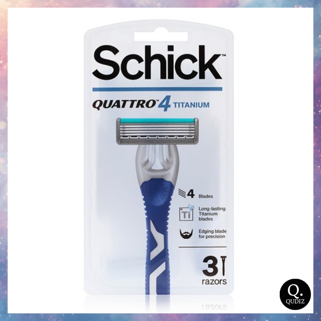Dao cạo dùng một lần Schick Quattro Titanium 4 lưỡi 3 tay cầm chống trượt