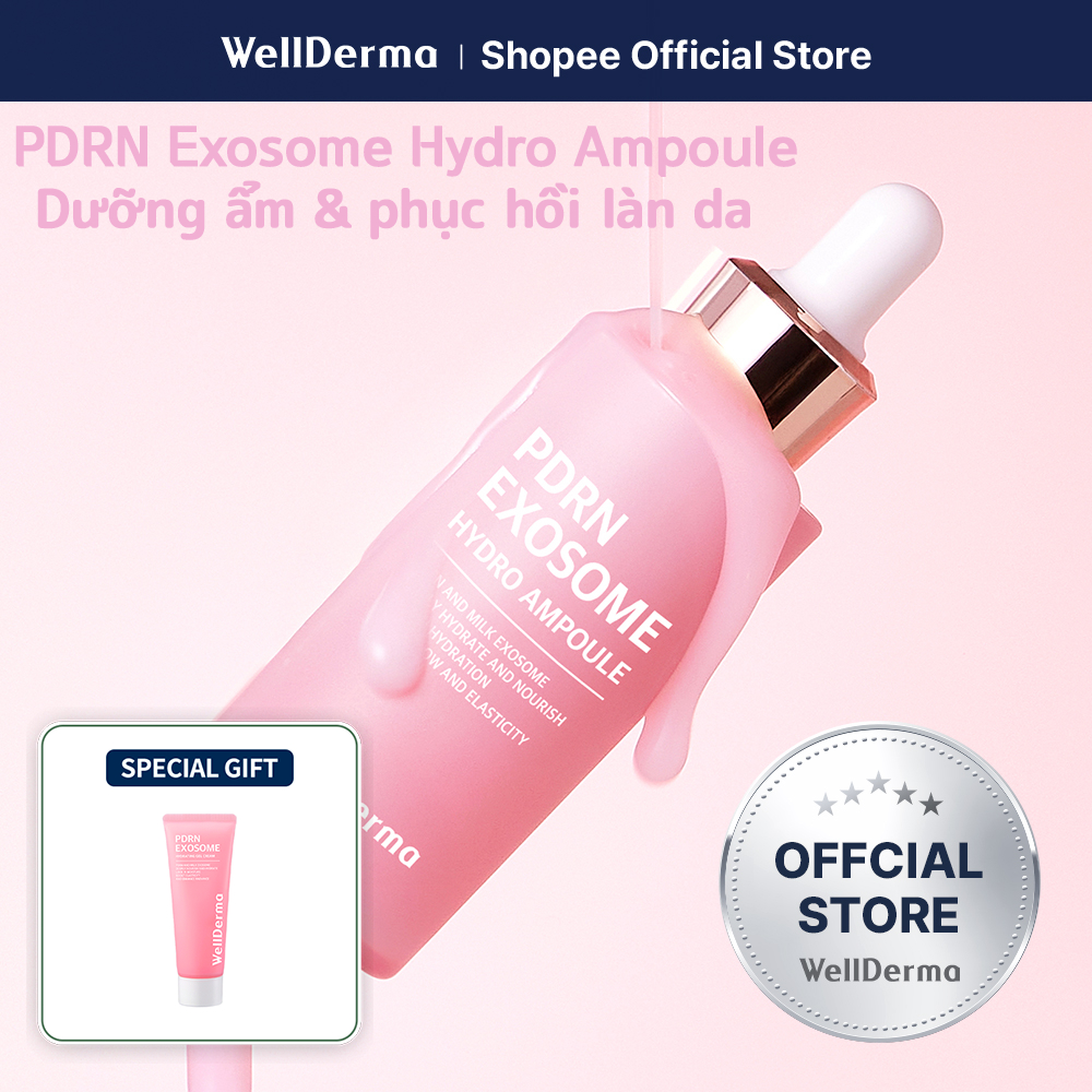 [WellDerma CHÍNH THỨC] PDRN Exosome Hydro Ampoule 30ml | Collagen Complex 1.100ppm & Sữa Exosome