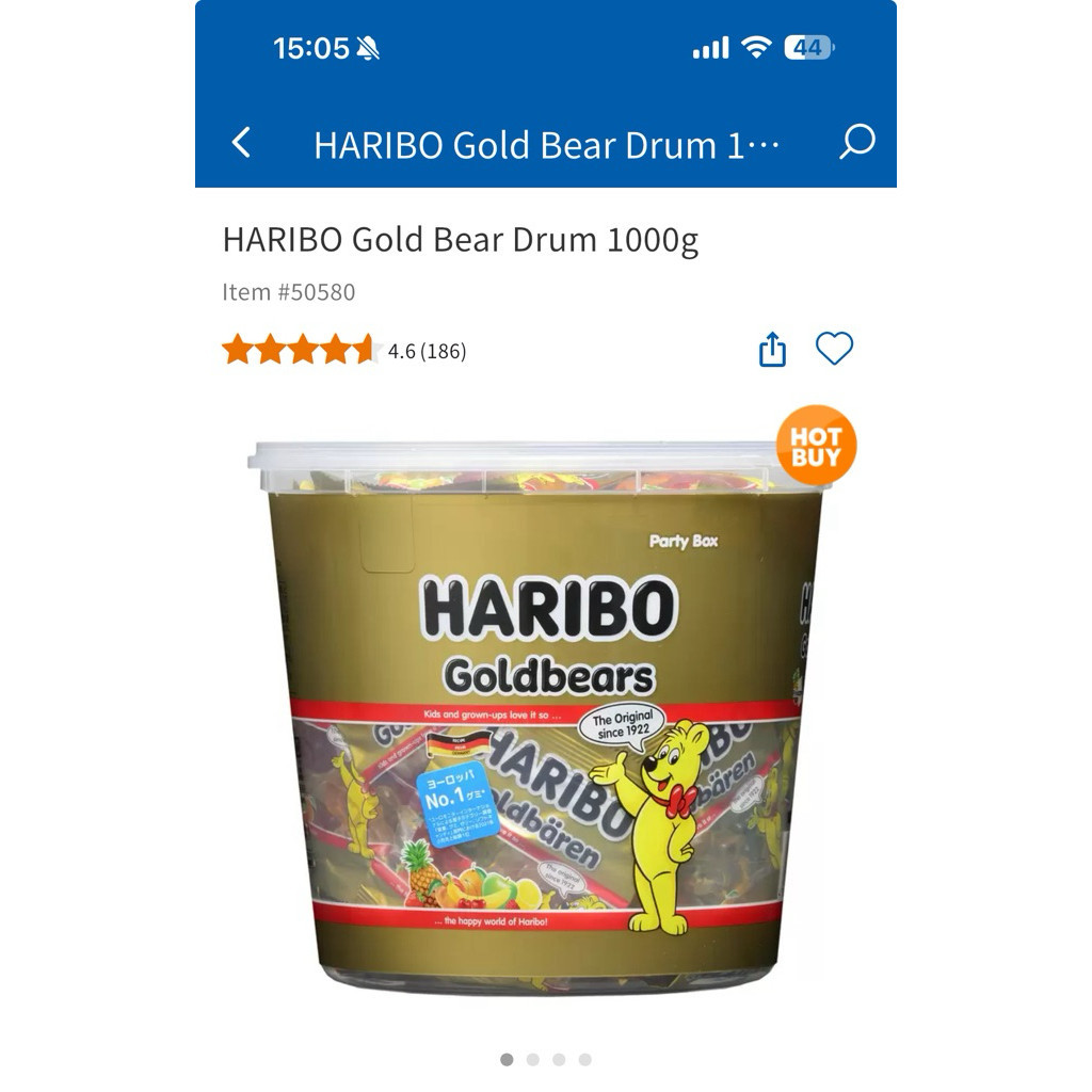[Oder costco JP] chip chip Nhật HARIBO thùng 1kg oder trực tiếp từ costco jp