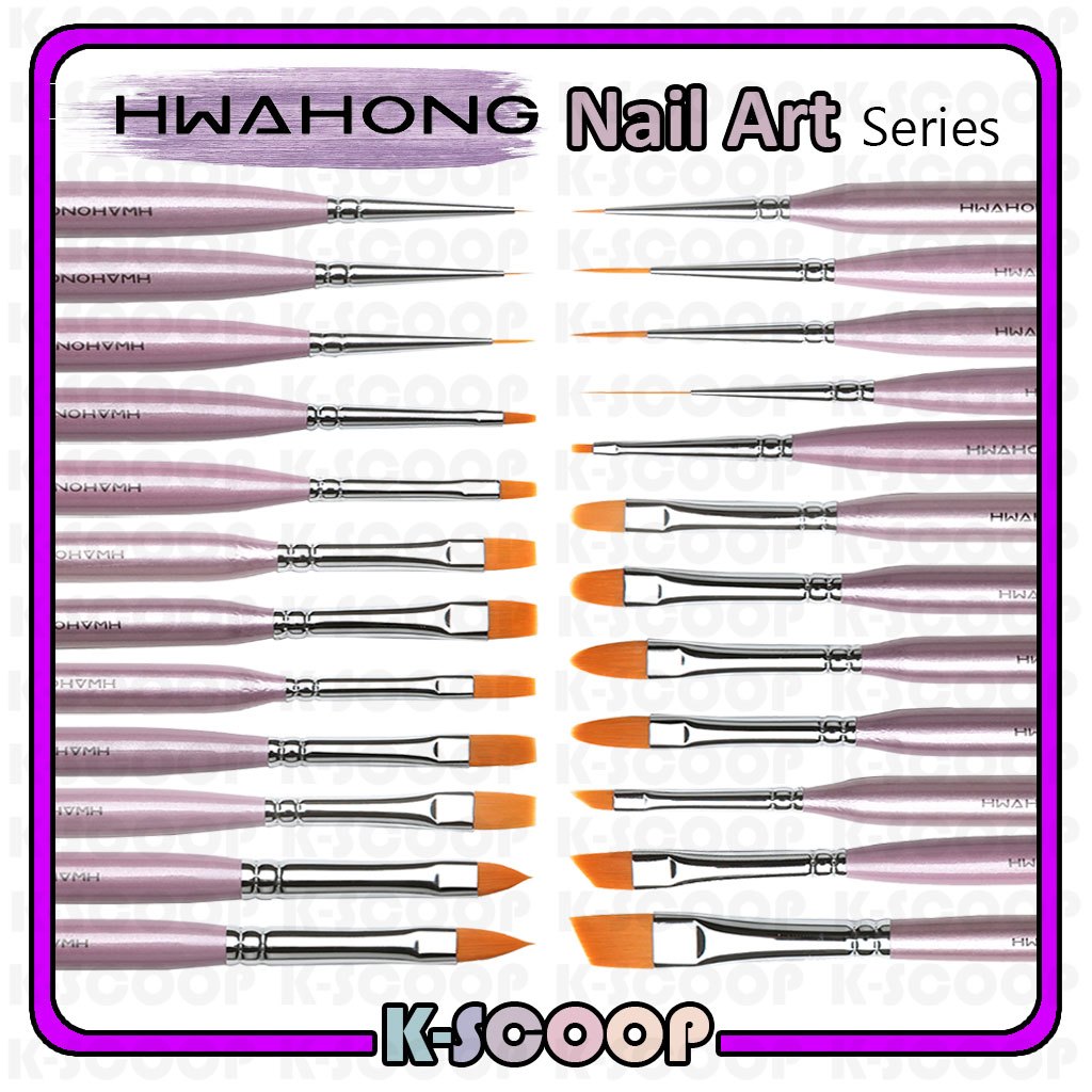 Hwahong Nail Art Series Brush – Bàn chải nghệ thuật làm đẹp tóc tự nhiên, tổng hợp