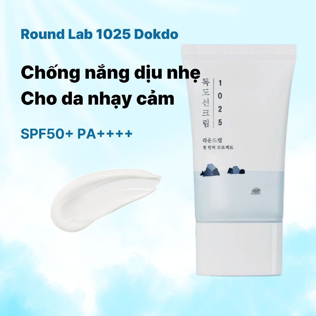 Kem chống nắng Round Lab 1025 Dokdo SPF50 + PA + + +, 50ml, Kem chống nắng da nhạy cảm