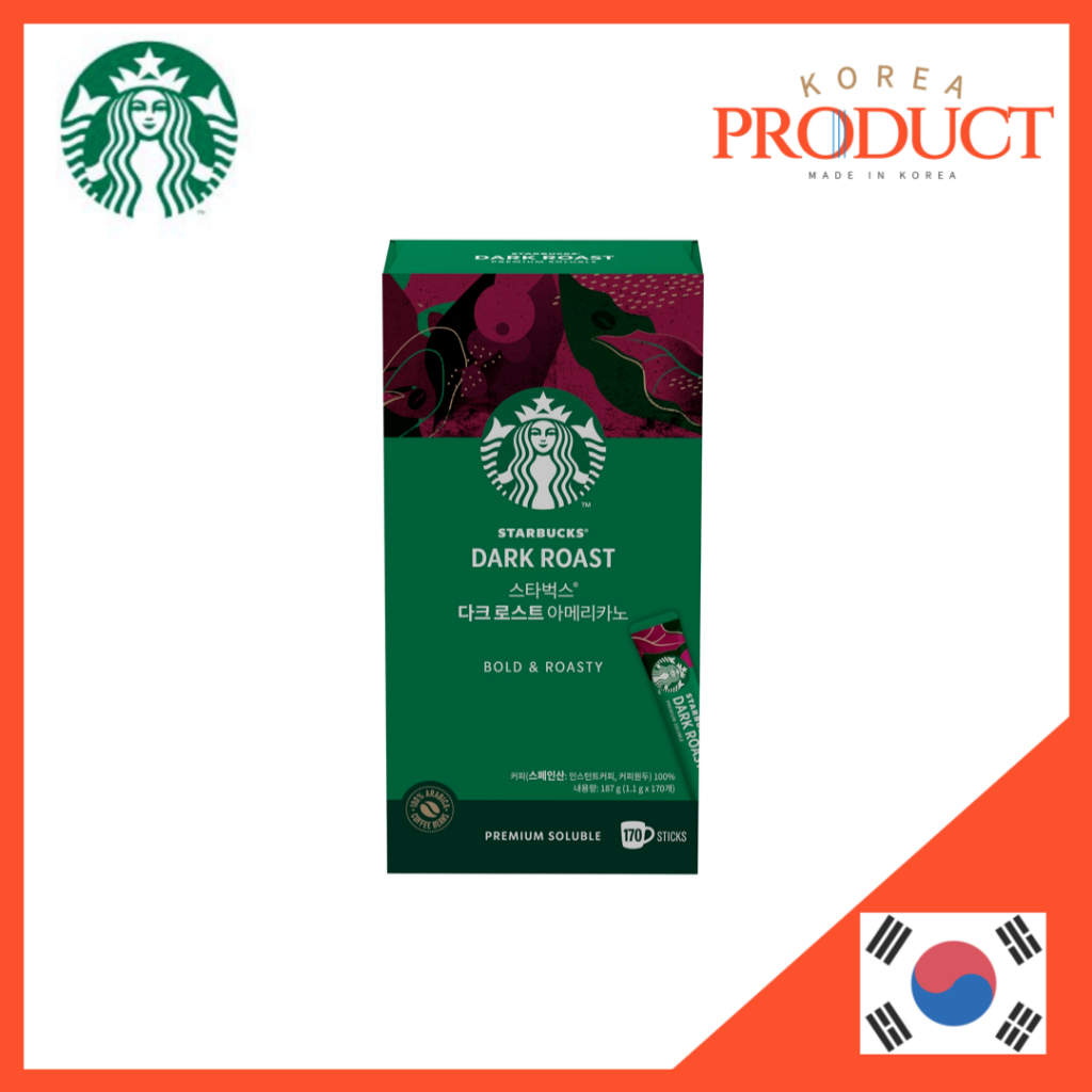 STARBUCKS Dark Roast Americano 1.1g x 170ct Que pha cà phê hòa tan