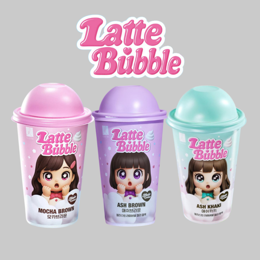 Màu tóc tự bong bóng 3 màu [Mocha Brown / Ash Brown / Ash Kaki] Kem Latte Foam Chăm sóc hư tổn K-Bea
