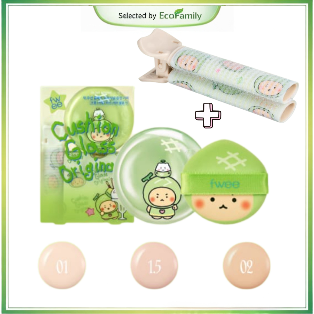 [fwee] Cushion Glass Original 13g + Refill 13g + Hair Volume Pin (3 sắc thái) mangomee Edition