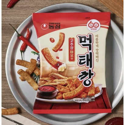 Giòn, cay & kem – Meoktaekang Gochujang Mayo Flavor Nongshim Meoktaekang Gochujang Mayo, 60g × 4 Gói
