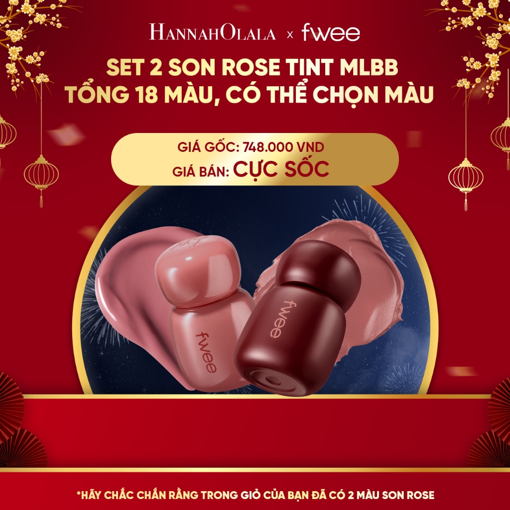 [fwee X Hannah Olala] [SET] Rose Obsession Stay-fit Lip Tint 2ea