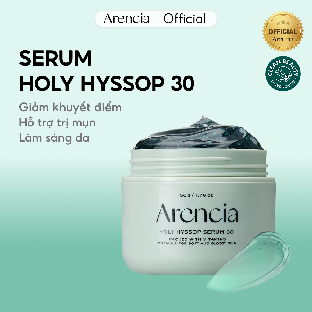 [Arencia] Serum Holy Hyssop 12 Dưỡng Trắng Da 30 50g | Rạng rỡ, làm dịu