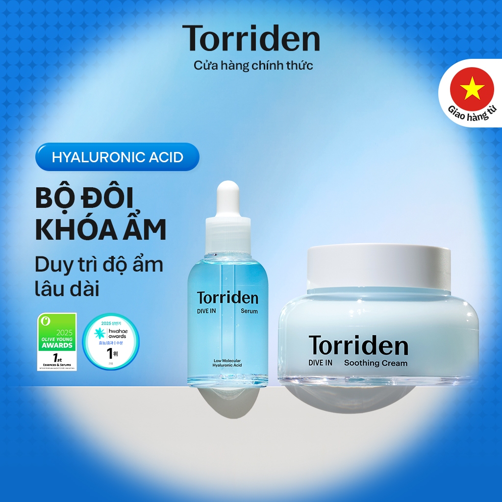 [Torriden Chính hãng] [SET] Serum và kem dưỡng làm dịu da DIVE IN, 50ml+100ml