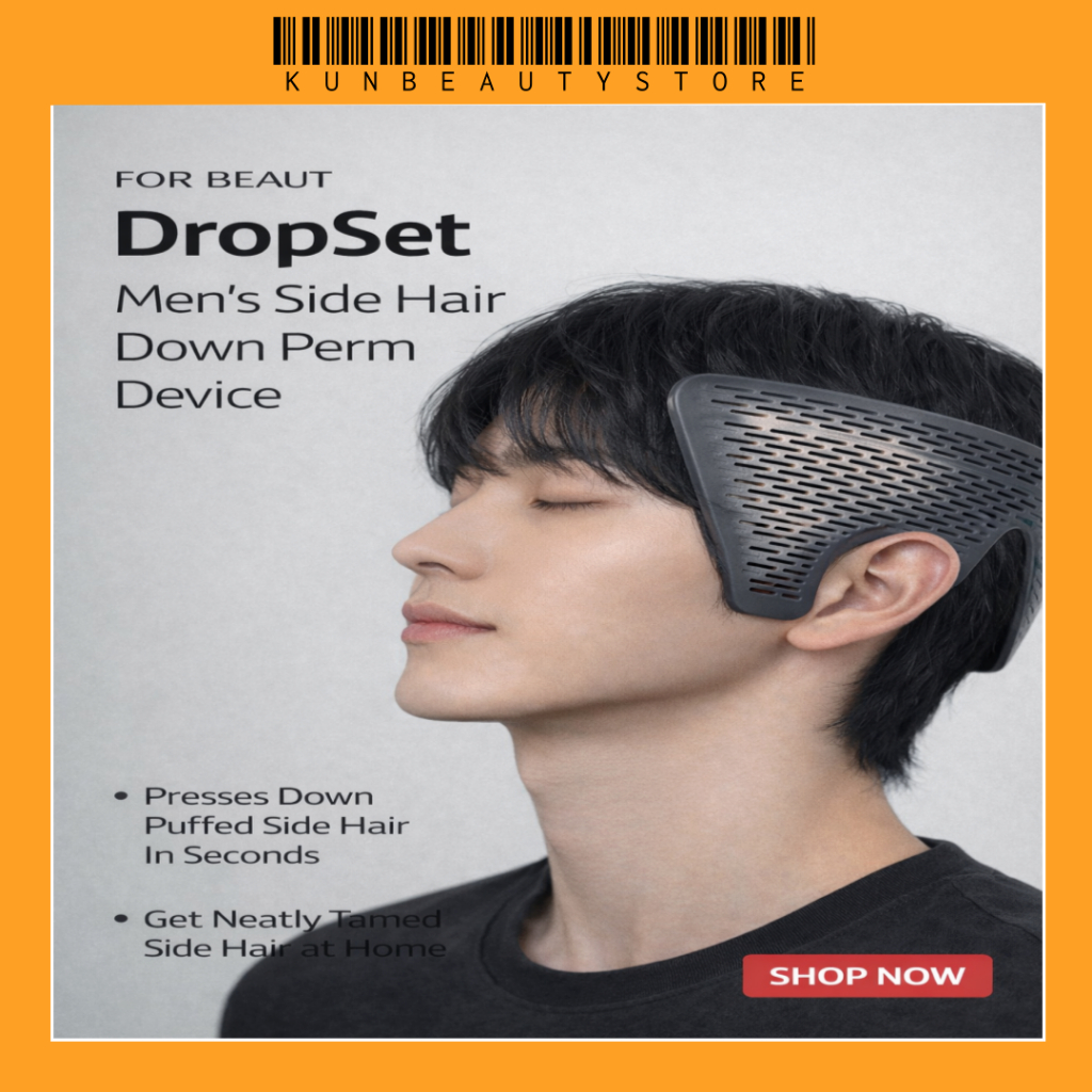 ❤️F: B DropSet Men 's Side Hair Down (Kem uốn cong Booster30ml + Thuốc bổ chải lông8ml × 2)