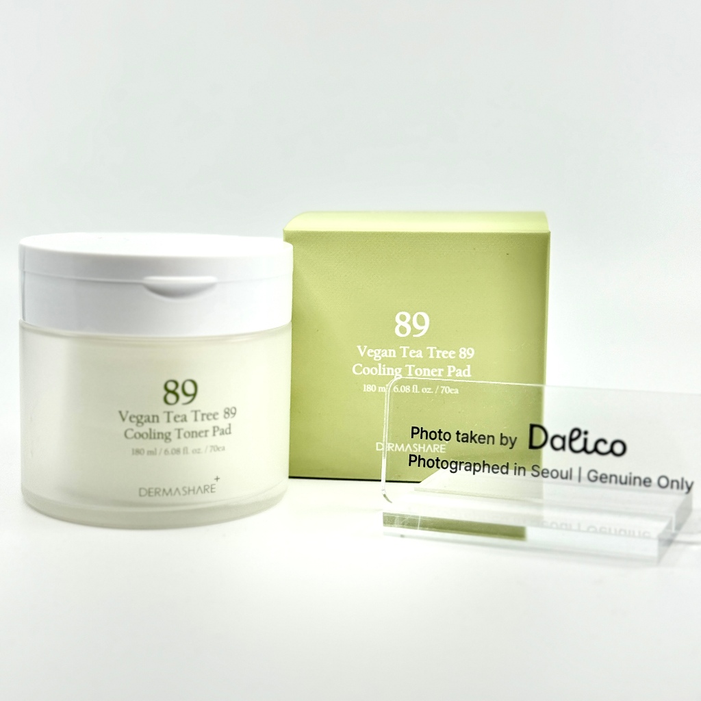 Miếng Pad Toner Tràm Trà Làm Mát Dermashare Vegan Tea Tree 89 70 Miếng