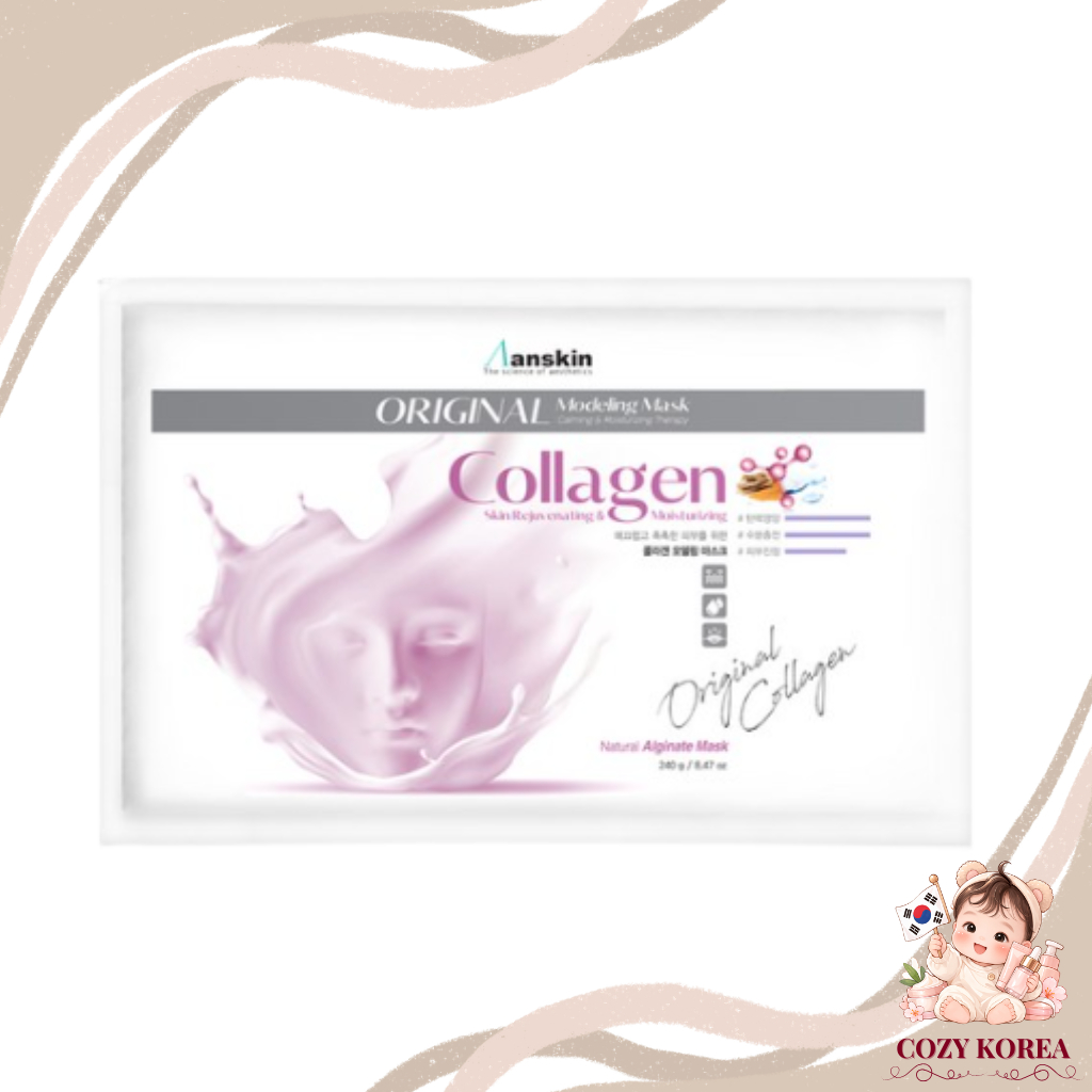 [anskin] Mặt nạ mô hình Collagen chính hãng, 240g, 1 mặt nạ mô hình Hàn Quốc / Trẻ hóa da của K-Beau