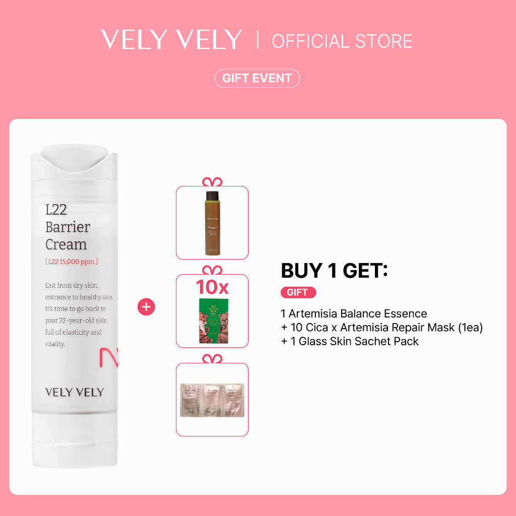 [VELY VELY] L22 Barrier Cream 50ml | Kem dưỡng phục hồi hàng rào bảo vệ da | Dưỡng ẩm, Cân bằng