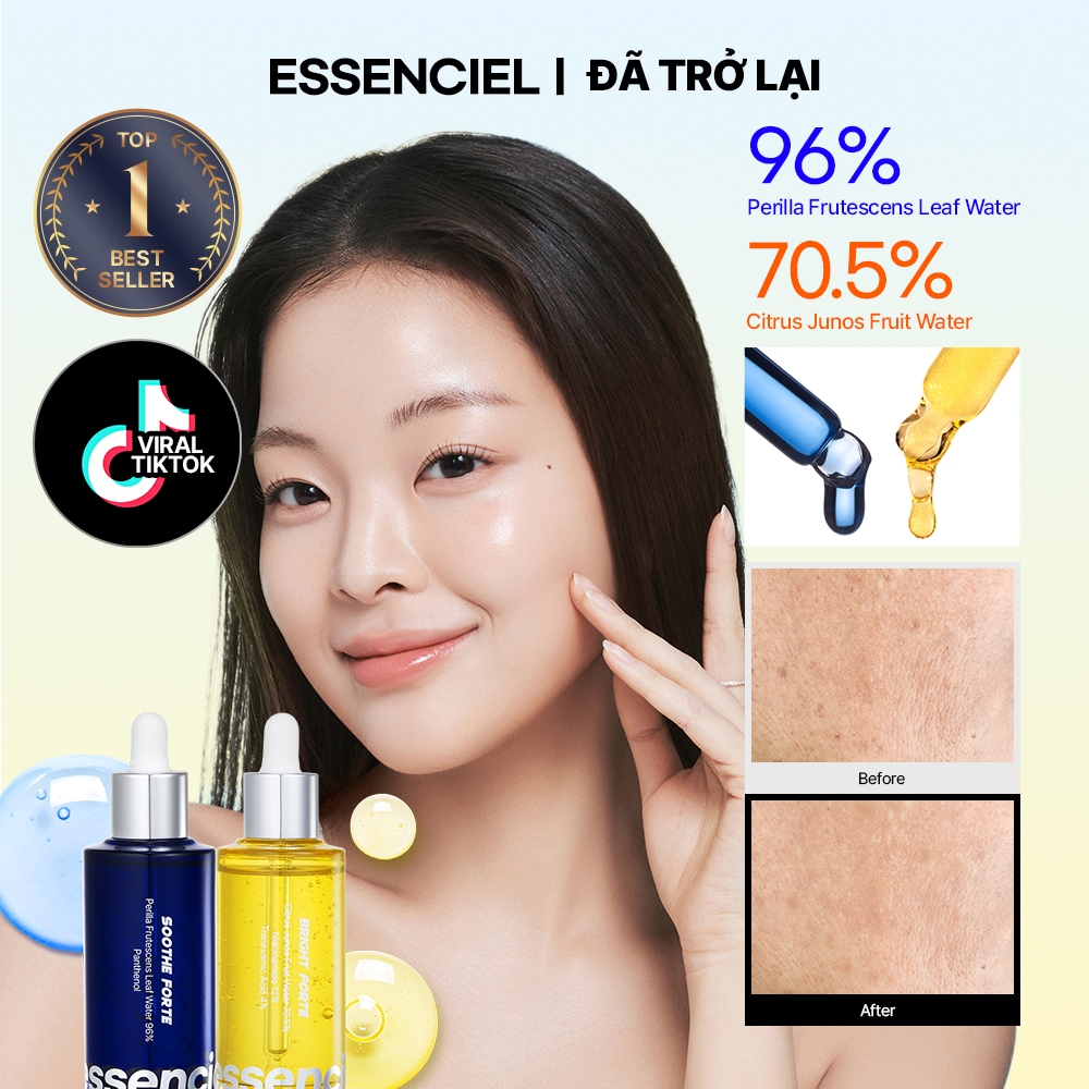 [ESSENCIEL OFFICIAL | COMEBACK ƯU ĐÃI] Essenciel Bright & Soothe Forte Serum 50ml x2 – Dưỡng Sáng, L