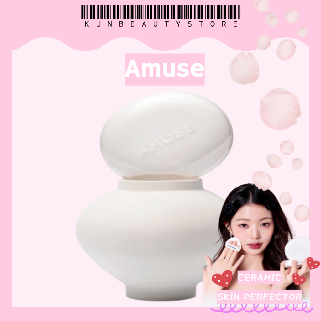 AMUSE Ceramic Skin Perfector Cushion (Original + Refill) CERAMIC SKIN PERFECTOR Flawless Pore-Blurri