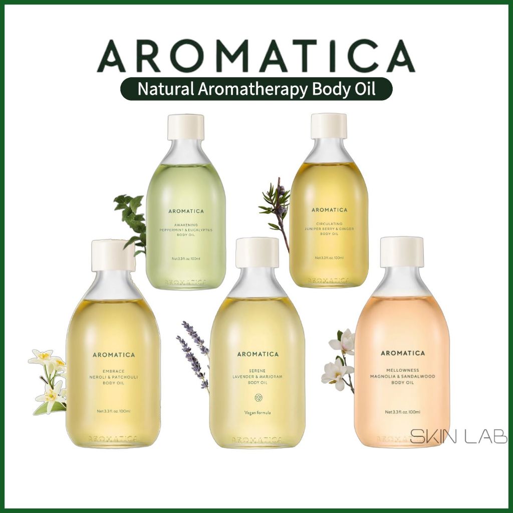 [AROMATICA] Body Oil Aromatherapy 5 Loại | Dưỡng Ẩm Thư Giãn Tăng Tuần Hoàn + Dụng Cụ Massage Gỗ