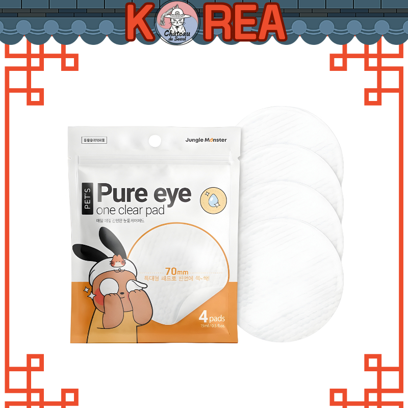 [Thương hiệu Hàn Quốc] Khăn lau mắt thú cưng Jungle Monster 4P Tẩy vết rách 70mm Jumbo Pad EWG Green