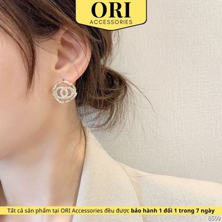 Bông tai nữ canel đính đá sang trọng ori accessories b509