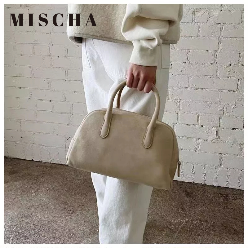 Mischa Túi Xách Đeo Vai Phủ Lông Sức Chứa Lớn Màu Trơn Thời Trang Thu Đông