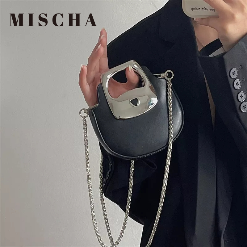 Mischa Túi Đeo Chéo Vai Bằng polyester Màu Trơn Phối Dây Xích Hình Son Môi Thời Trang Cao Cấp