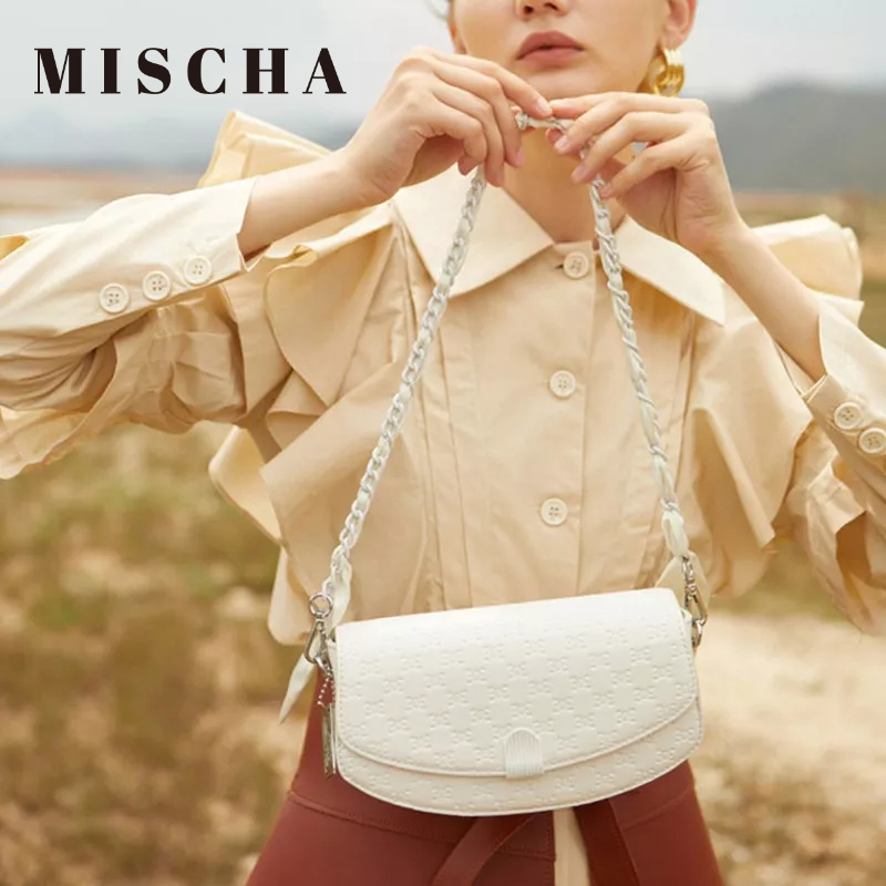 MISCHA Mischa Túi Đeo Vai Bằng Da PU Màu Trơn Thời Trang Sang Trọng