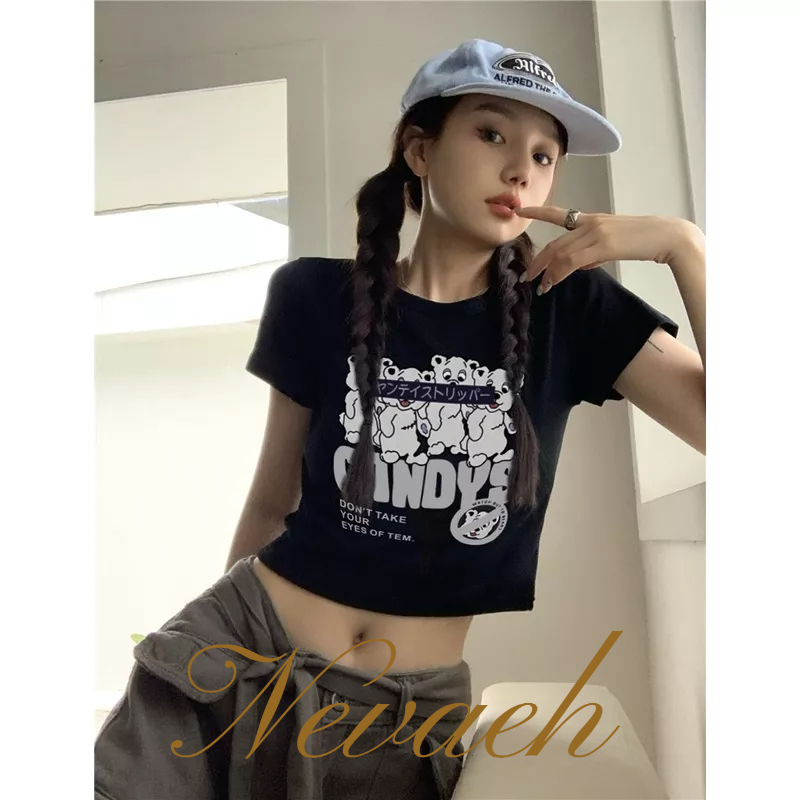 Áo Thun cotton Mỏng Ngắn Tay Cổ Bẻ Lưng Thời Trang Mùa Hè Cho Nữ áo croptop