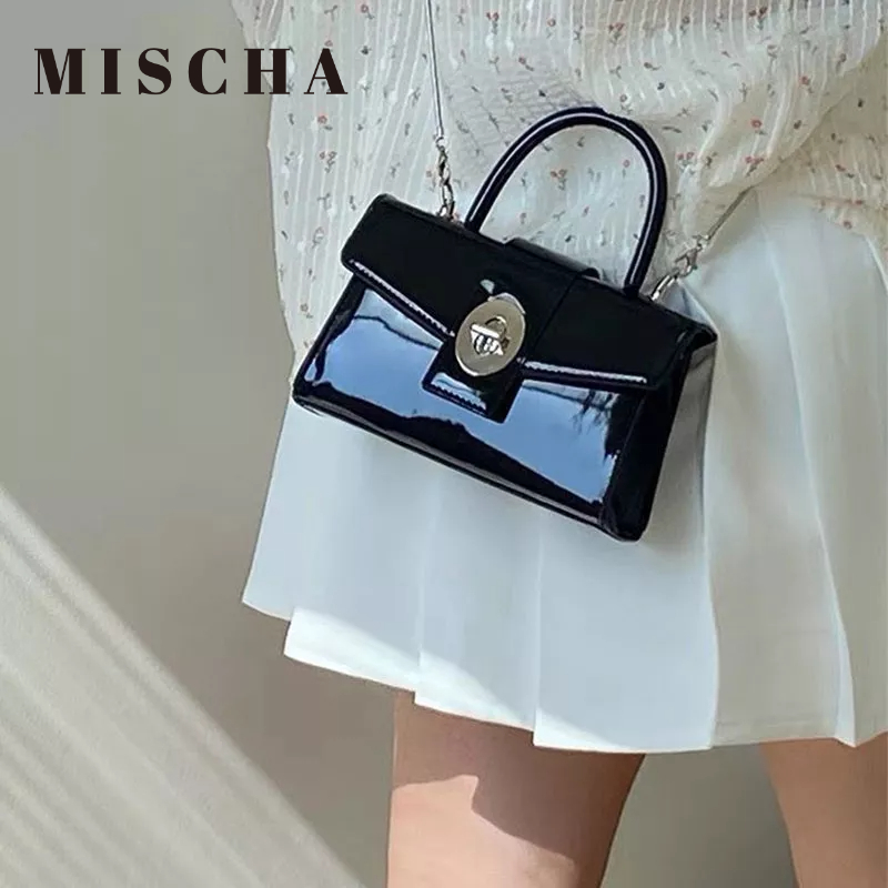 Mischa Túi Đeo Chéo Da PU Hình Vuông Màu Trơn Dễ Phối Đồ Thời Trang Cho Nữ