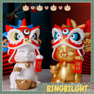 Mô hình mèo thần tài may mắn Mèo thần tài Phong Thủy, Mèo tài lộc may mắn Sư Tử Thần Tài Mèo Blinglight