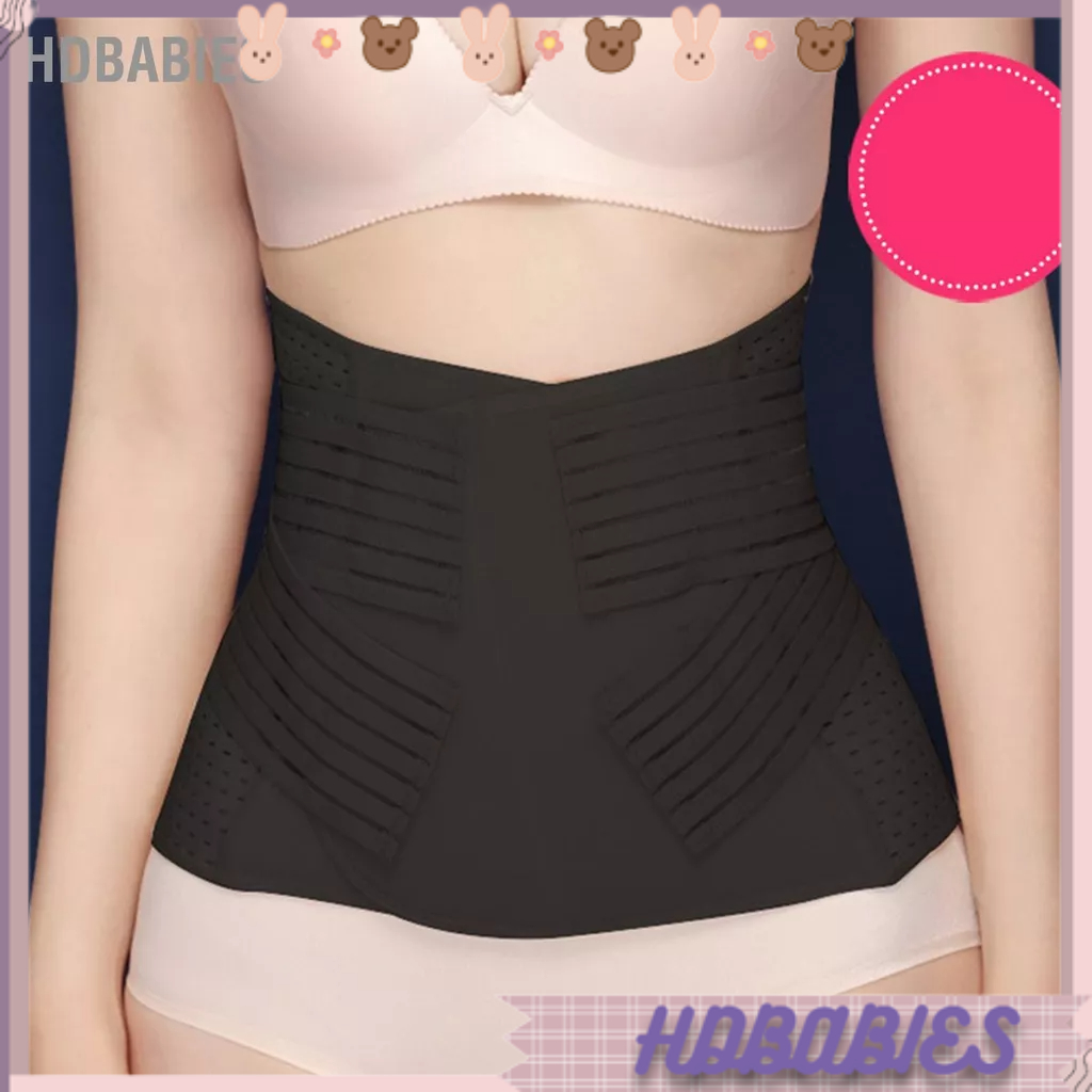 HDbabies Đai Nịt Bụng Sau Sinh Màu Đen Thoáng Khí Định Hình Hỗ Trợ Phục Hồi Free Size