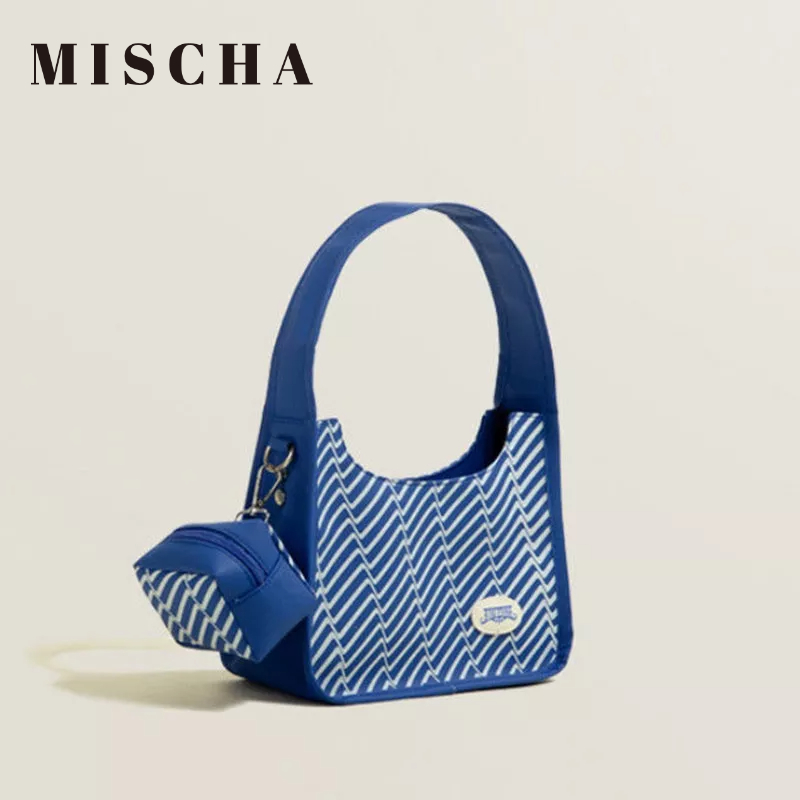 Mischa Túi Đeo Vai Vải canvas Nhẹ Kẻ Sọc Màu Trơn Dễ Phối Đồ Thời Trang Cao Cấp